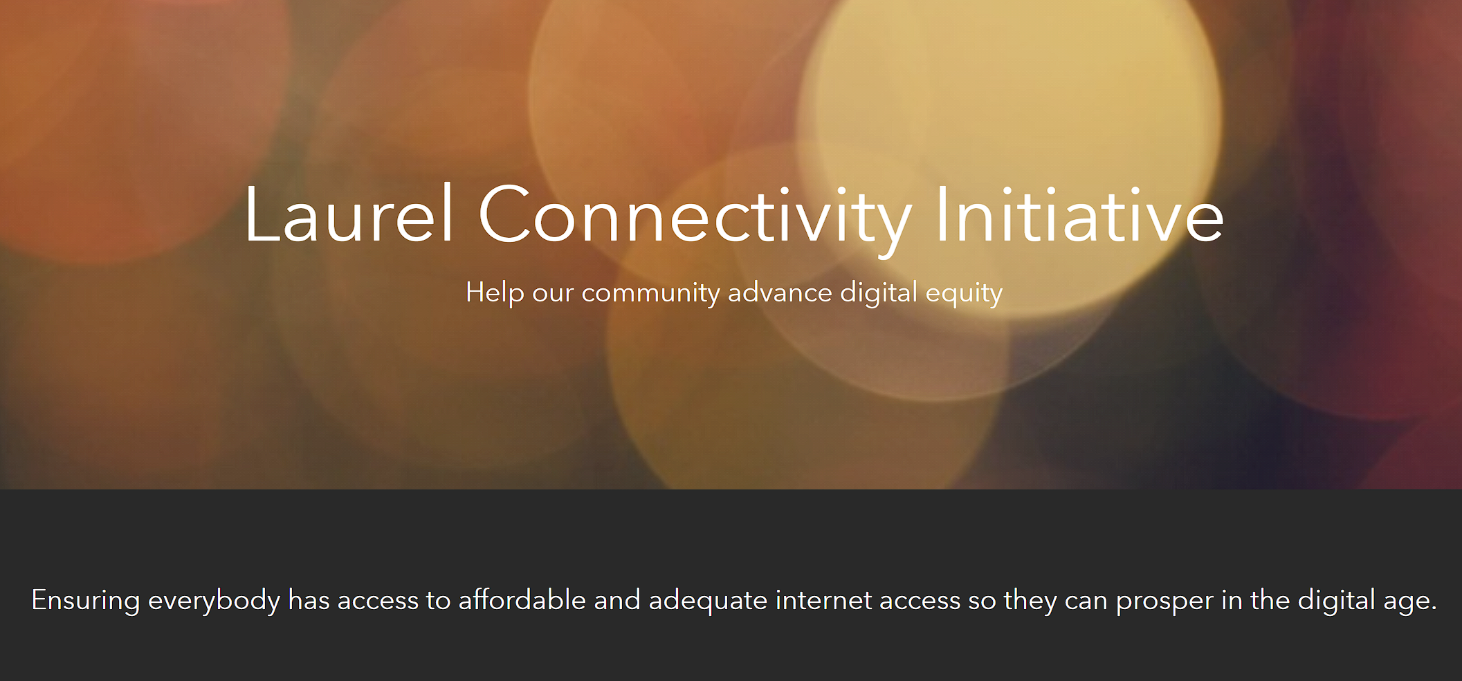 Link to the Laurel Connectivity Initiative surveys and informational dashboard.